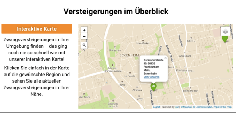 Interaktive Karte auf dein-immocenter.de